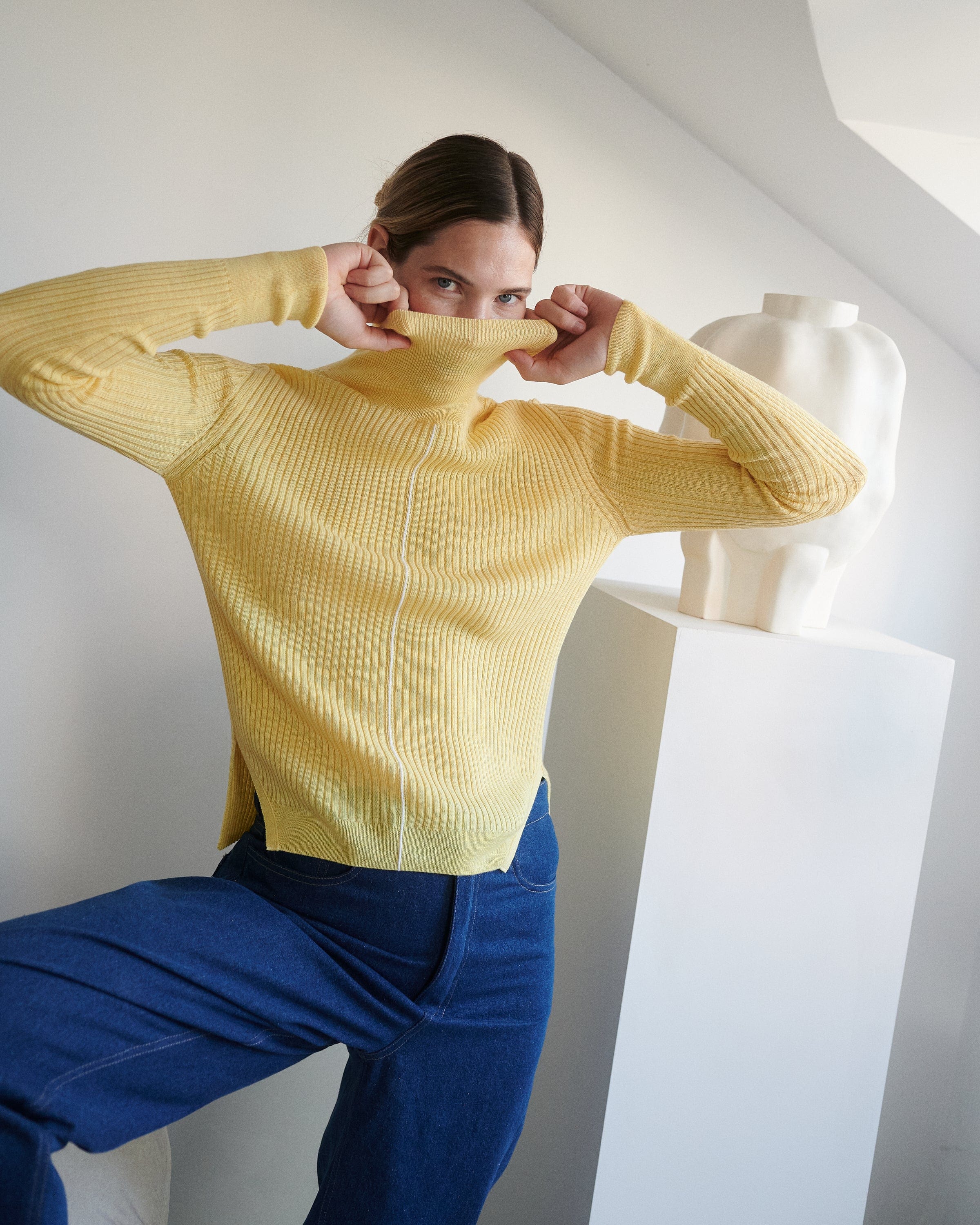 Turtleneck hot sale yellow sweater