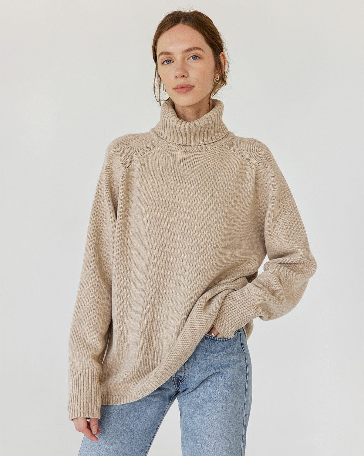 Rudenėja: Beige Recycled Wool Turtleneck – The Knotty Ones