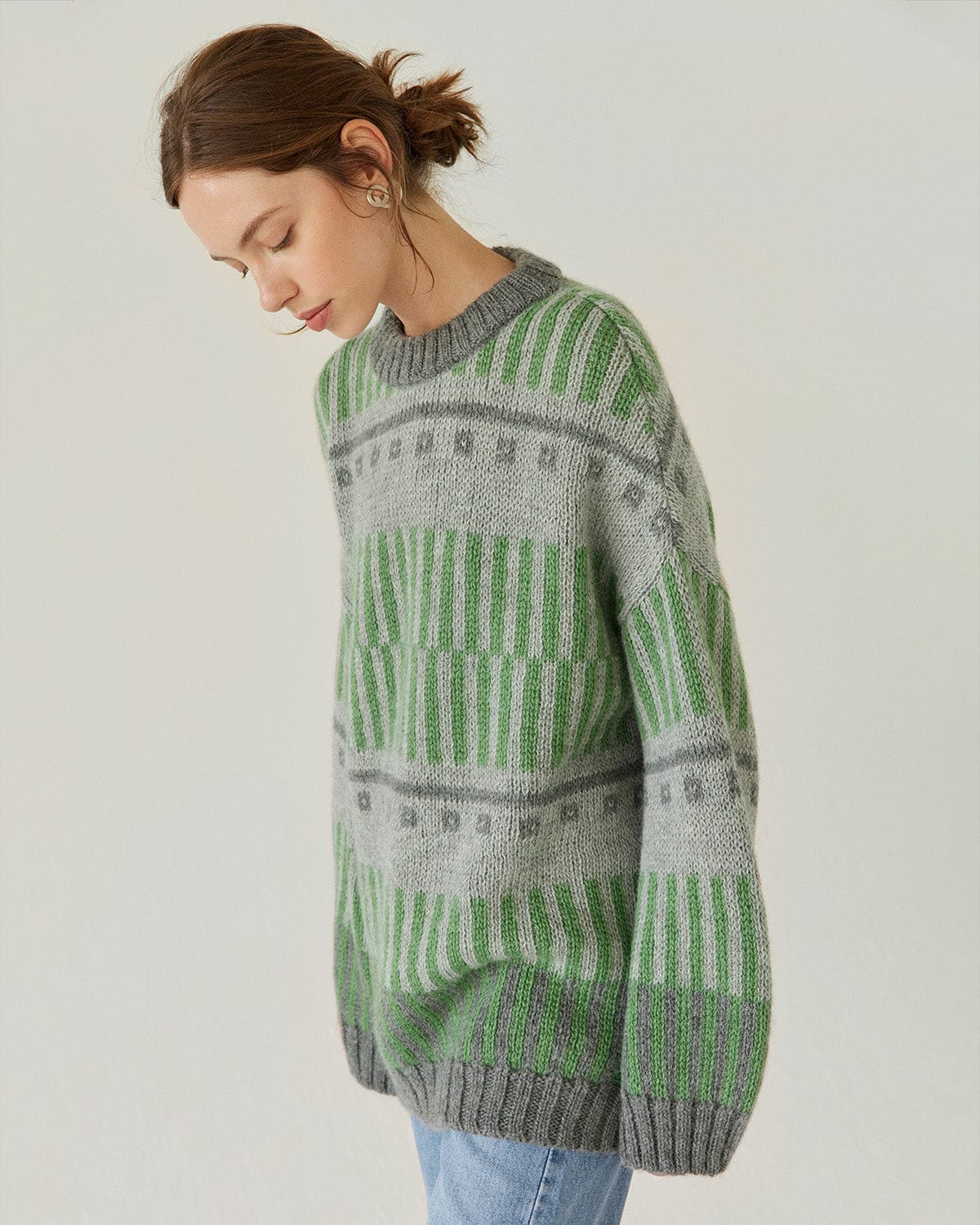 Ethno: Forest Green Alpaca Wool Sweater