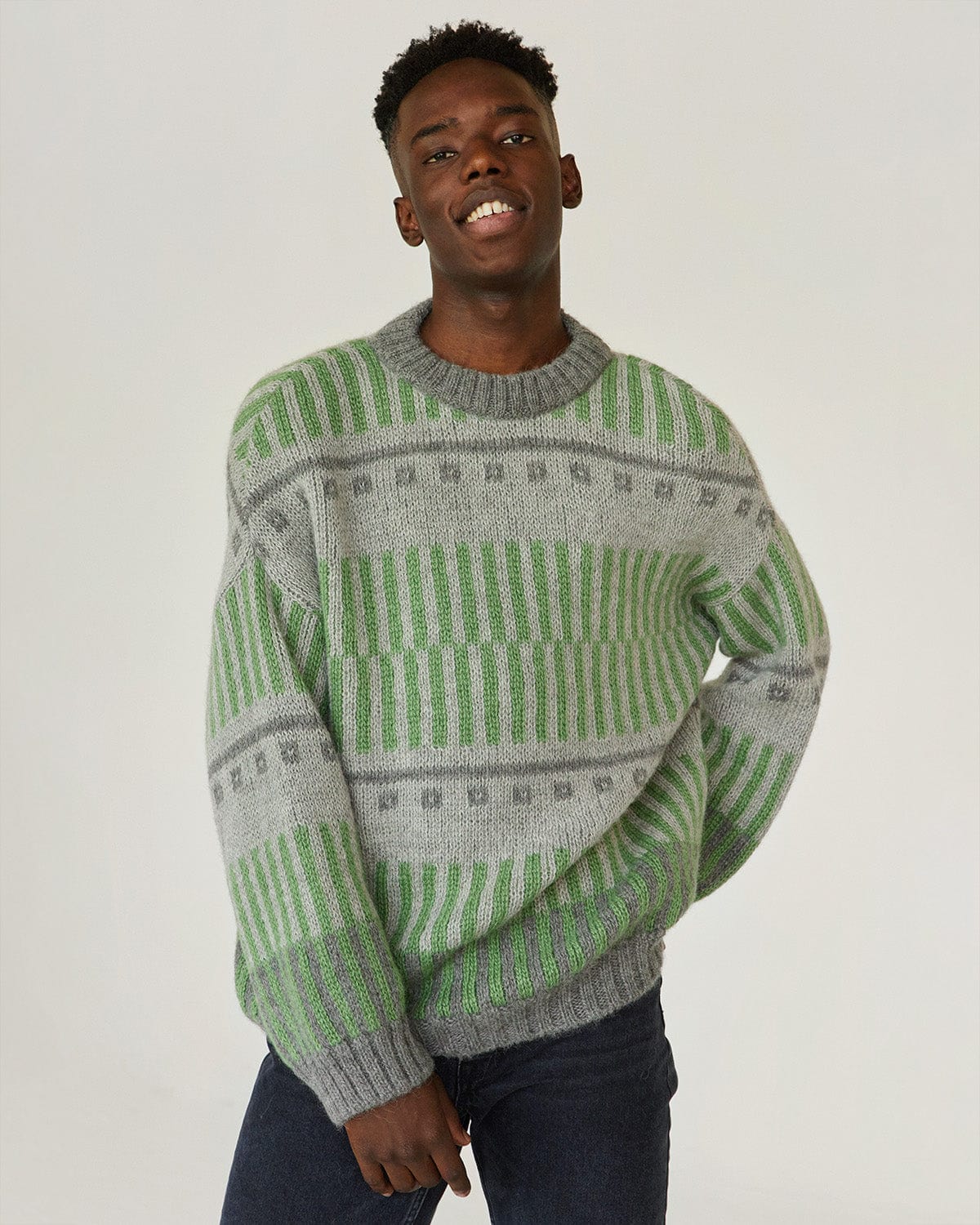 Ethno: Forest Green Alpaca Wool Sweater