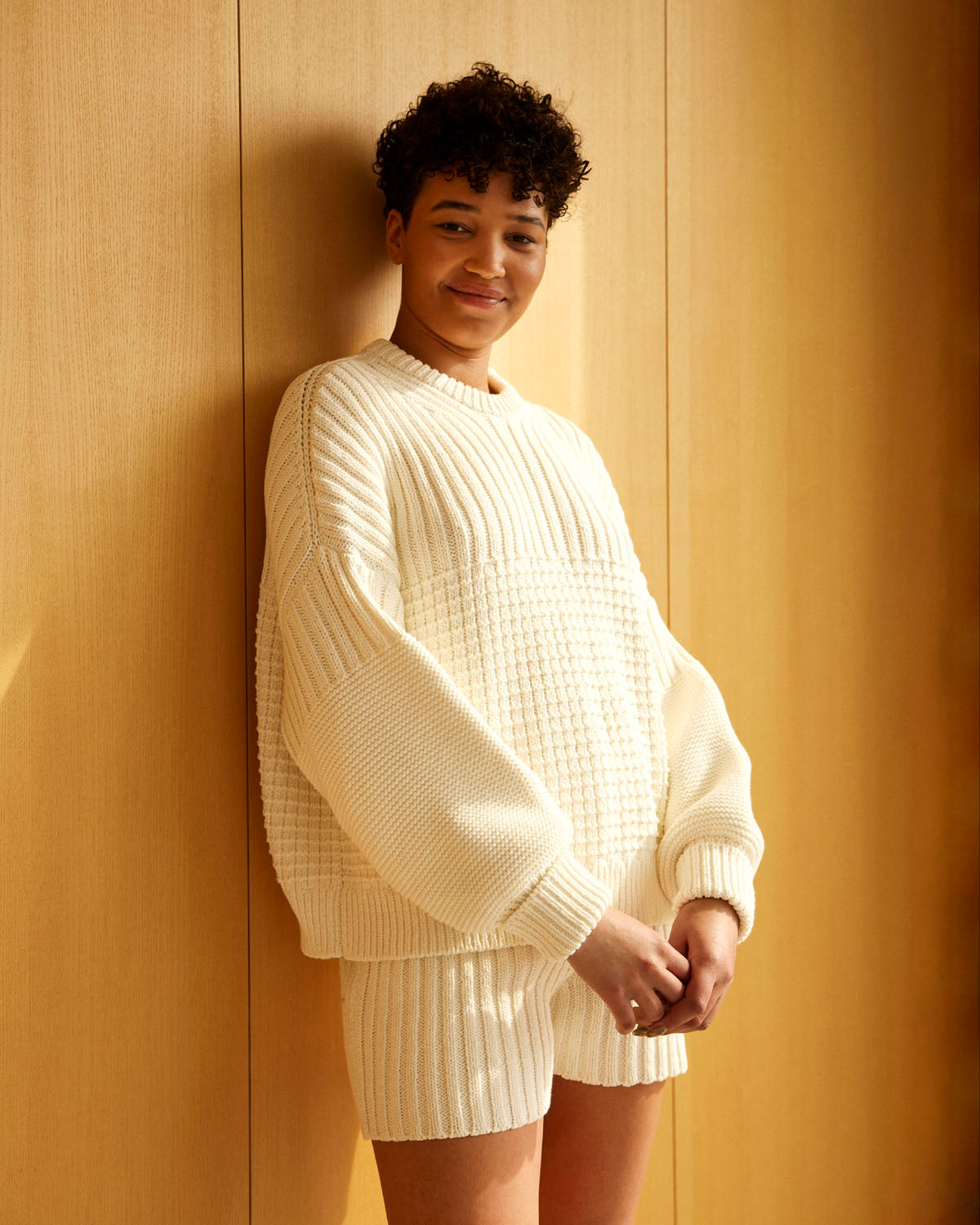Delčia: Off-White Cotton Sweater – The Knotty Ones